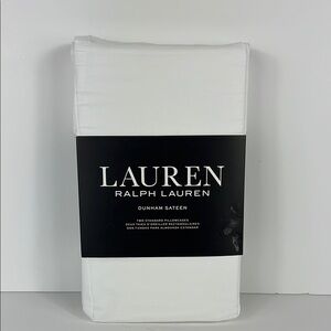 Ralph Lauren Dunham Sateen Standard Pillowcases White 100% Cotton Set of 2 NEW